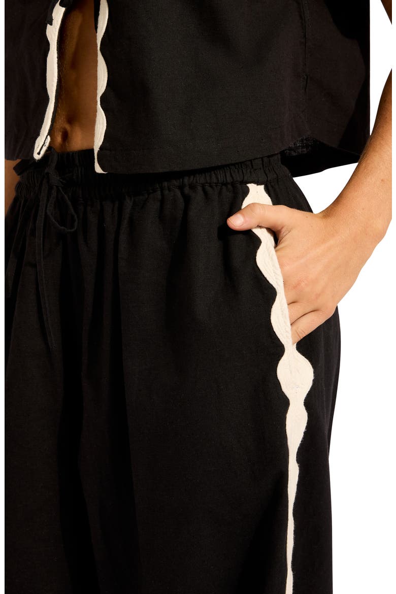 Front Tie Crop Cover-Up Top, Alternate, color, BLACK