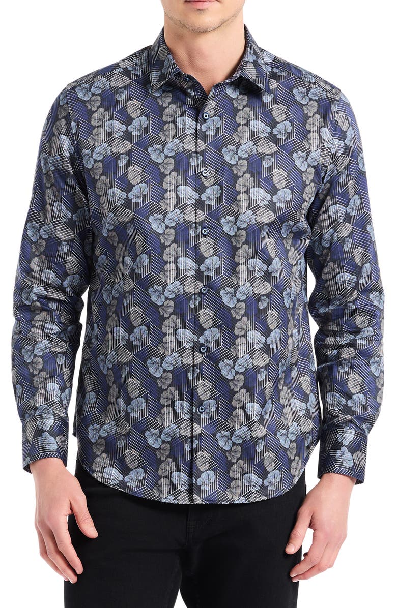 Robert Graham Henry Cotton Button-Up Shirt, Main, color, Blue Multi