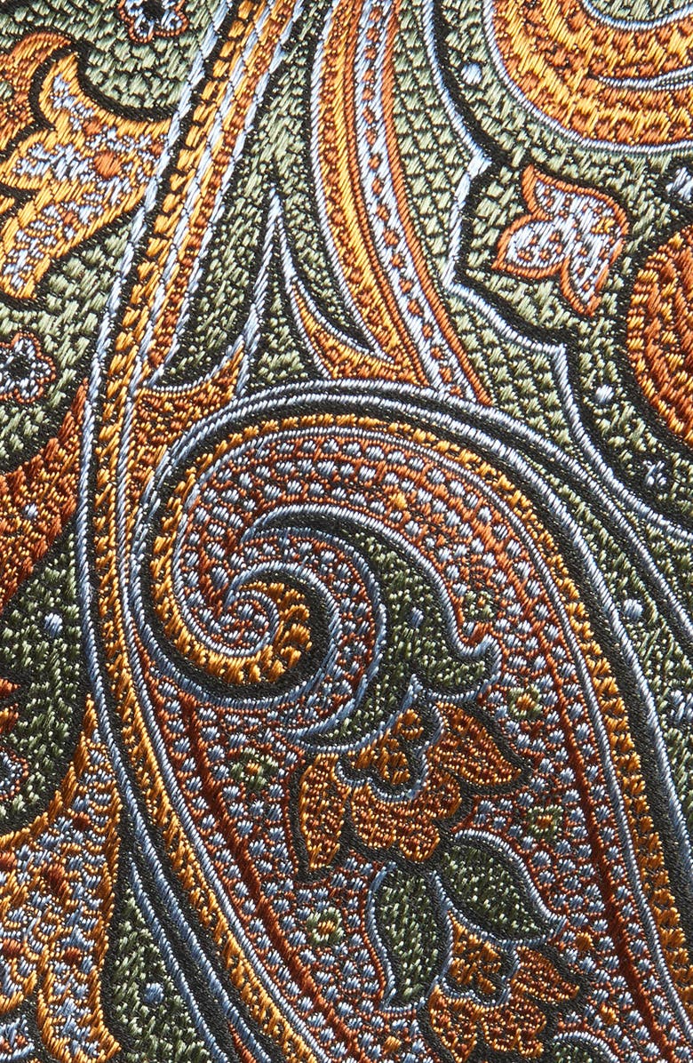 Nordstrom Paisley Silk Tie, Alternate, color, Olive