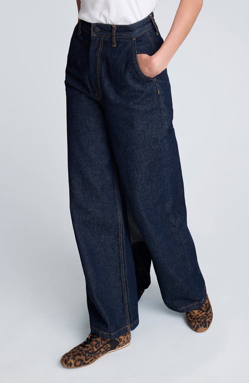 Kenneth Cole Wide Leg Trouser Jeans In Blue