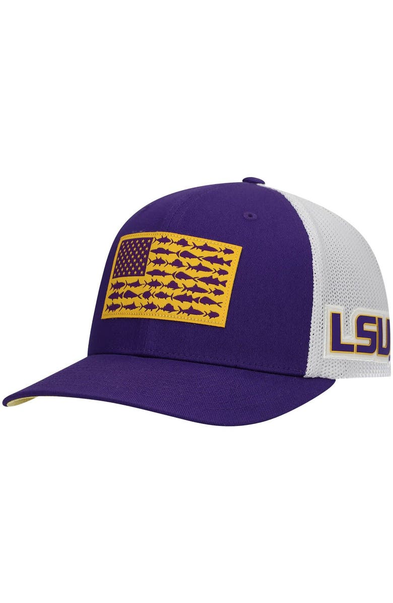 Columbia Men's Columbia Purple LSU Tigers PFG Tonal Fish Flag Flex Hat, Main, color, 