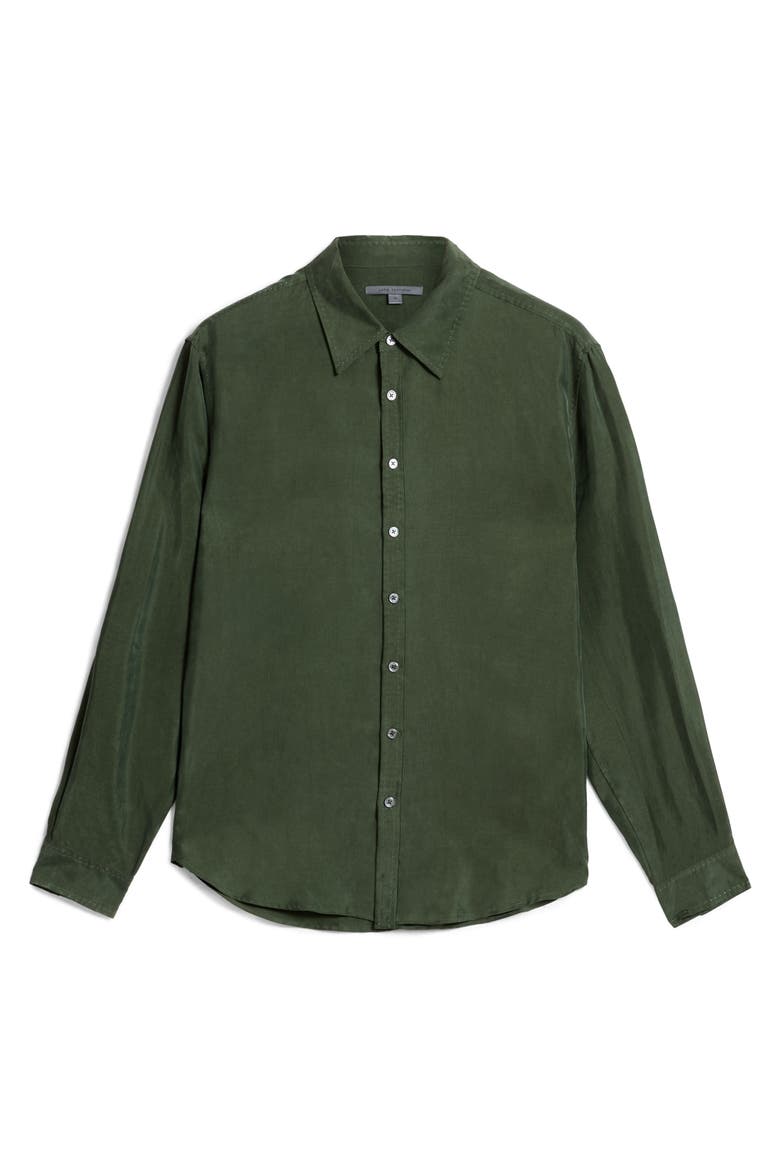 Martin Solid Twill Button-Up Shirt, Alternate, color, MOSS