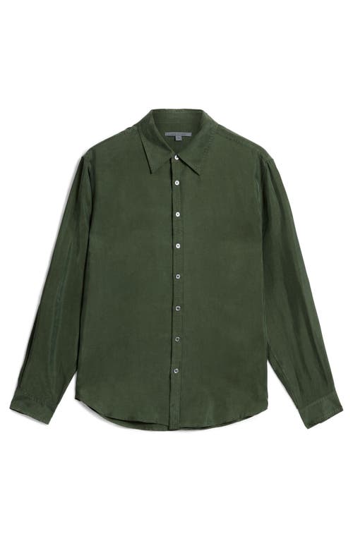 John Varvatos Martin Solid Twill Button-up Shirt In Moss