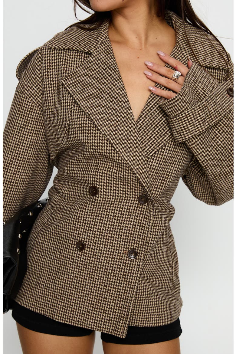 Brieanna Cropped Trench Coat, Alternate, color, BROWN CHECK