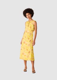 Whistles Sunshine Floral Textured Midi Dress
