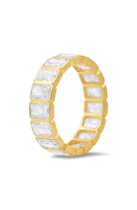 Emerald Cut CZ Infinity Ring