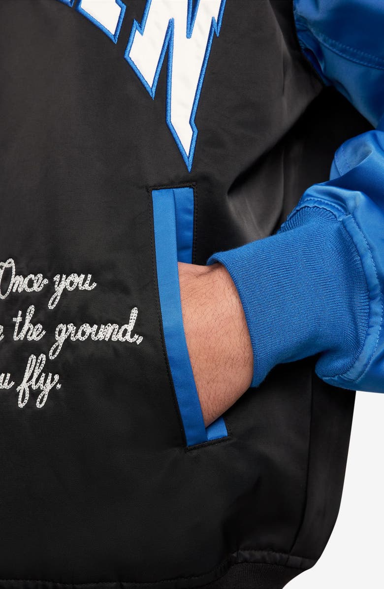 Jordan Brooklyn Collegiate Varsity Jacket, Alternate, color, Black/ Sport Blue