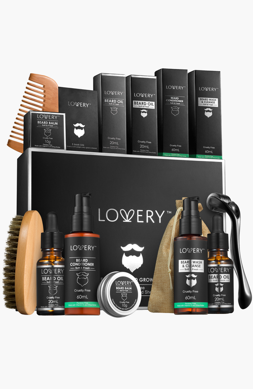 Lovery 12-piece Beard Grooming And Growth Kit In Multi