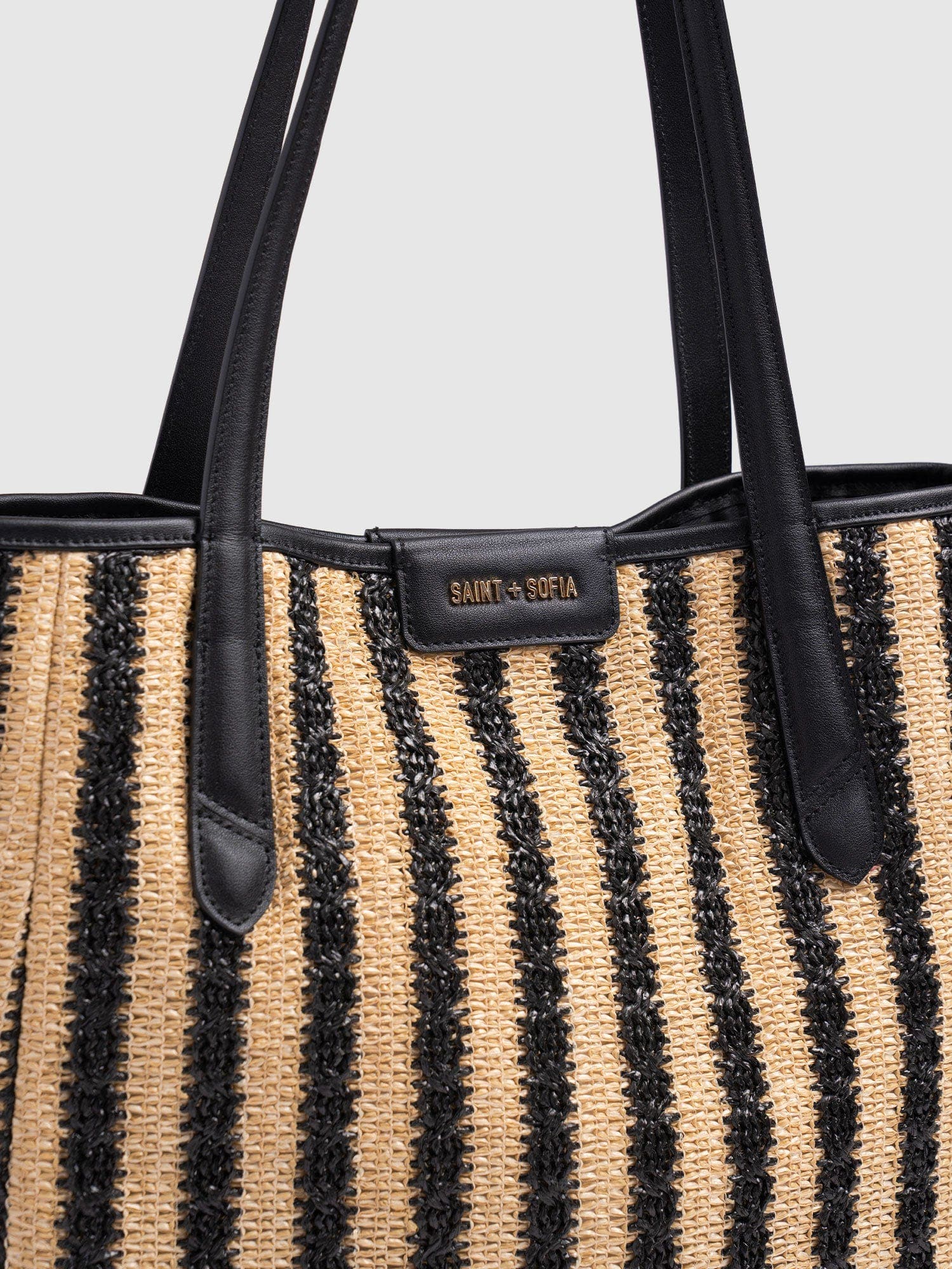 Stella Shopper Bag, Alternate, color, Black Raffia