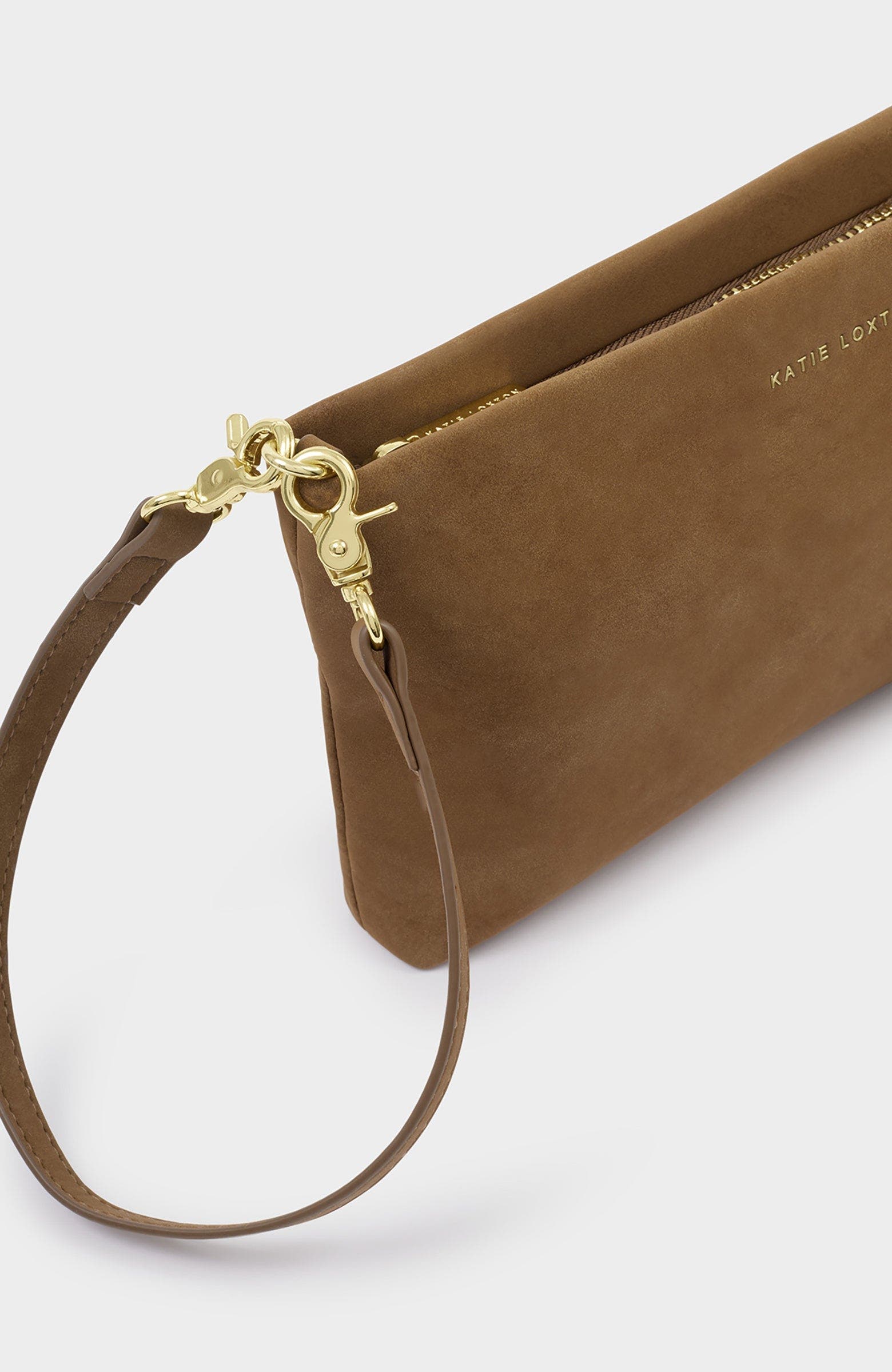 Katie Loxton Cord Small Shoulder Bag, Alternate, color, Caramel Suedette