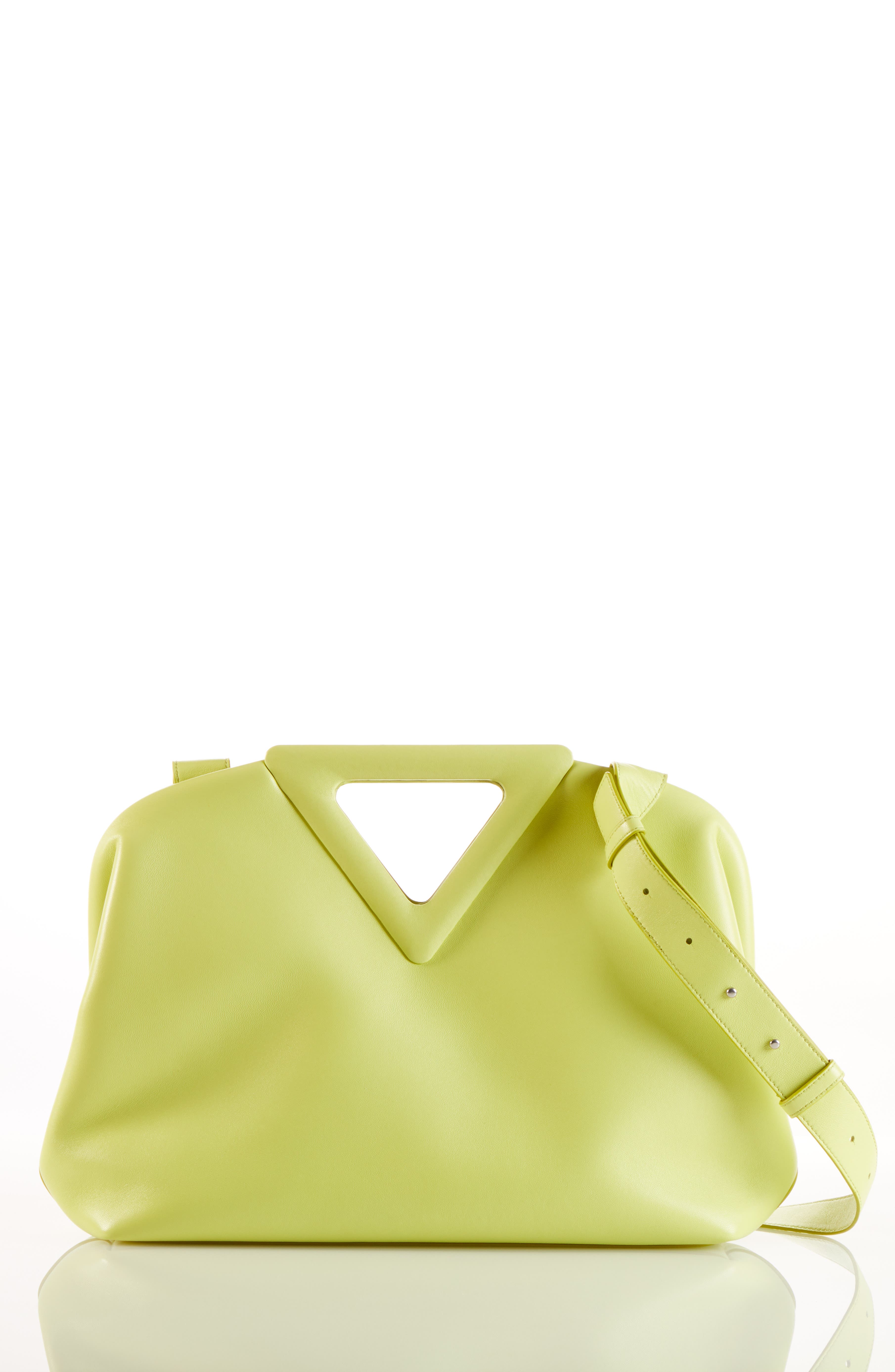 Bottega Veneta The Triangle Calfskin Leather Shoulder Bag, Alternate, color, 