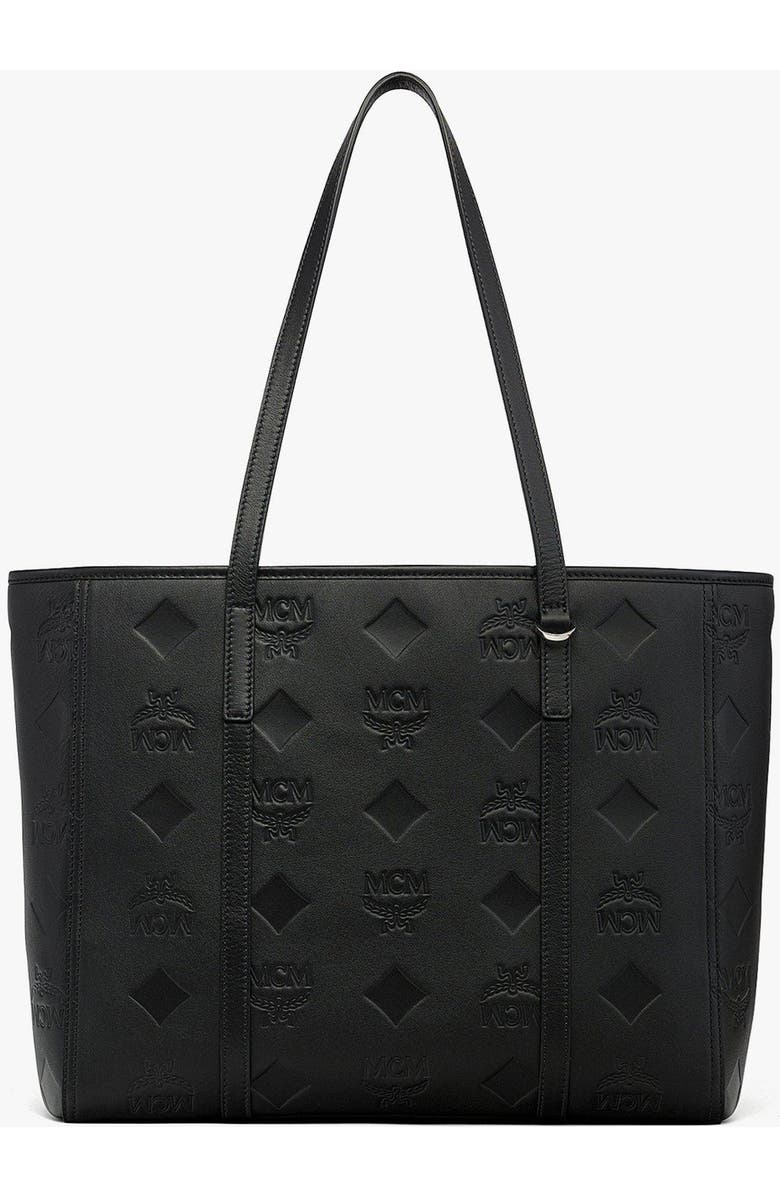 MCM Medium Toni Top-Zip Shopper in Maxi Monogram Leather, Main, color, Black