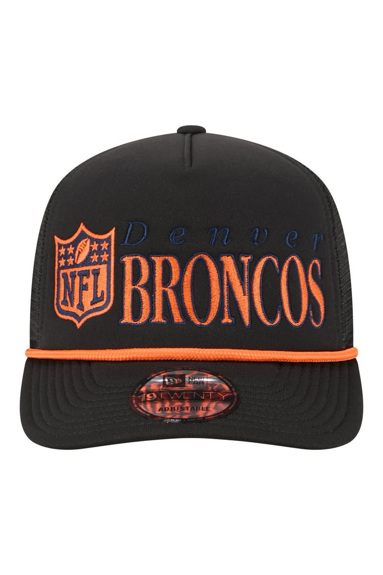Men's New Era Black Denver Broncos Throwback Foam 19TWENTY Adjustable Hat, Alternate, color, Black