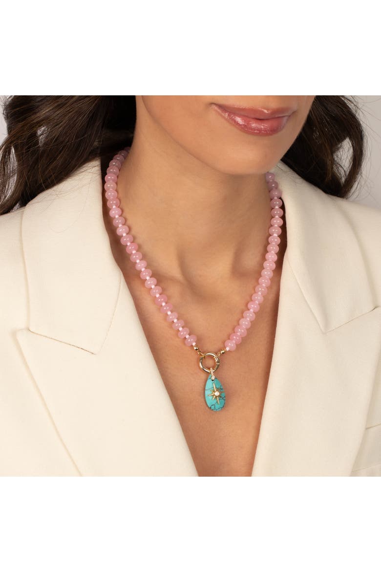 Light Pink Beaded Clicker Necklace, Alternate, color, Light Pink