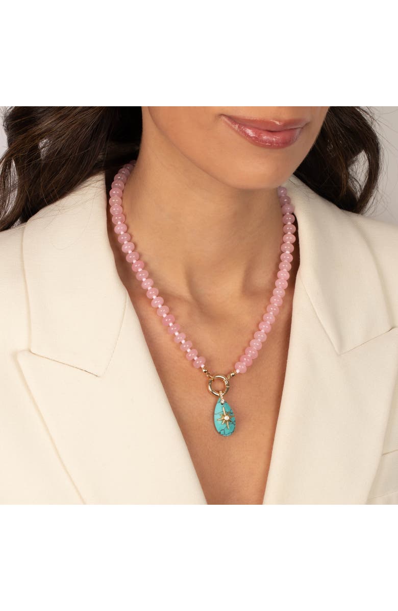 BY ADINA EDEN Light Pink Beaded Clicker Necklace, Alternate, color, Light Pink