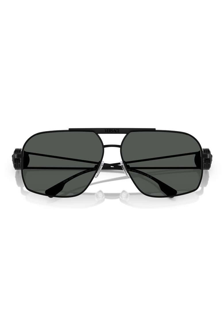 62mm Medusa Medallion Oval Sunglasses, Alternate, color, MATTE BLACK