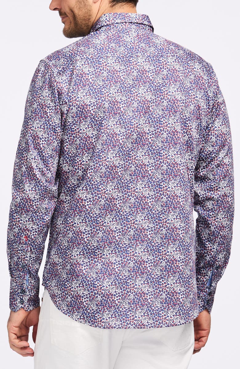 Robert Graham Abstract Dot Print Cotton Button-Up Shirt, Alternate, color, Blue Multi