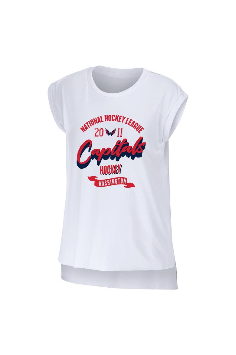 Women's WEAR by Erin Andrews White Washington Capitals Domestic Tank Top, Alternate, color, White