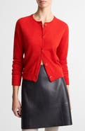 Vince Scallop Trim Button Front Cardigan