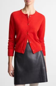 Vince Scallop Trim Button Front Cardigan