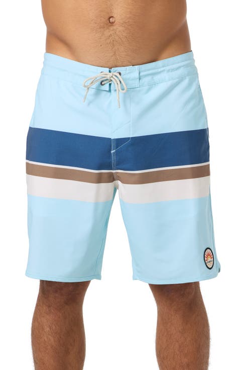 Cruzer Stripe Scallop Swim Trunks