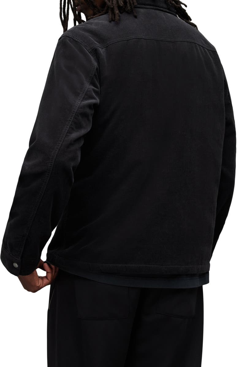 AllSaints Vega Organic Cotton Blend Corduroy Snap-Up Shirt Jacket, Alternate, color, 