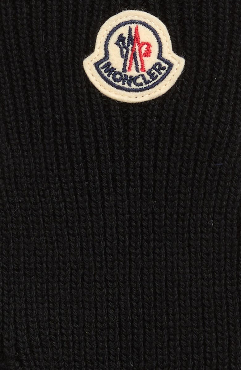 Moncler Virgin Wool Gloves, Alternate, color, Black
