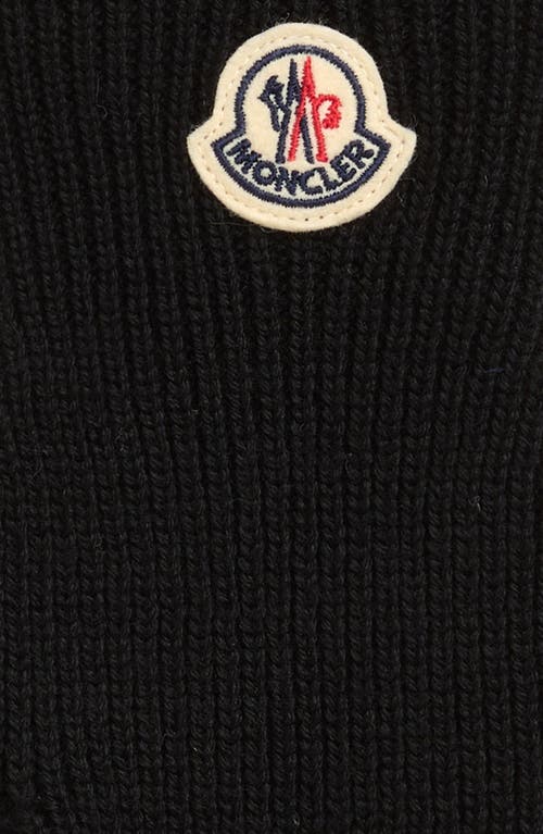 Moncler Virgin Wool Gloves In Black