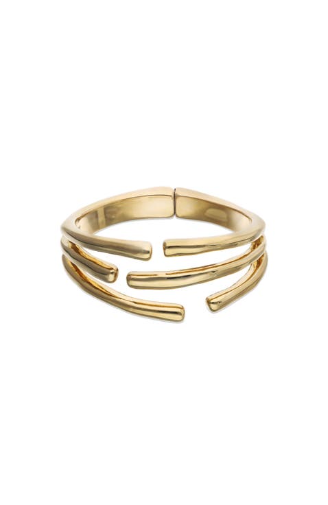 18K Gold-Plated Bracelet In The Shape Of Several Tubes