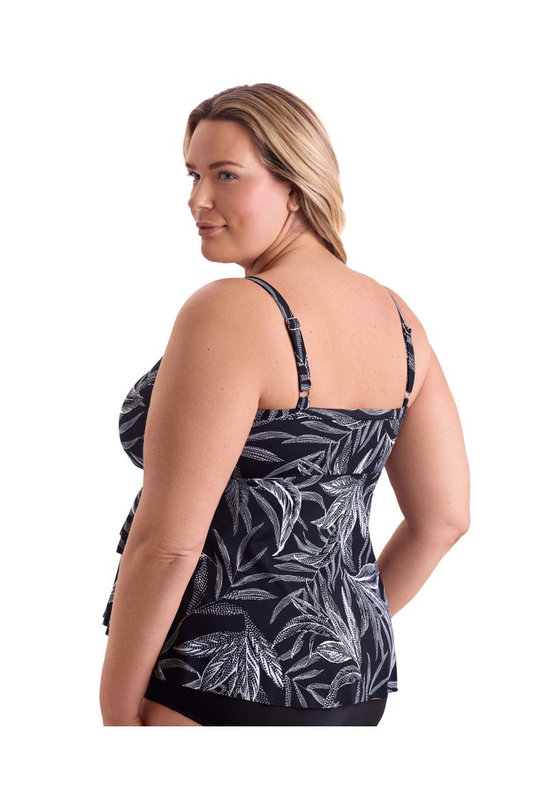 High Low Double Tier Tankini Swimsuit Top, Alternate, color, Leaf Encounter