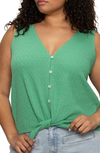 売れ筋商品|||サンクチュアリー カットソー トップス レディース Women's Vacation Tie-Front Button-Up Vest Mesa Sanctuary Vacation Textured Tie Front Button-Up Tank | Nordstrom