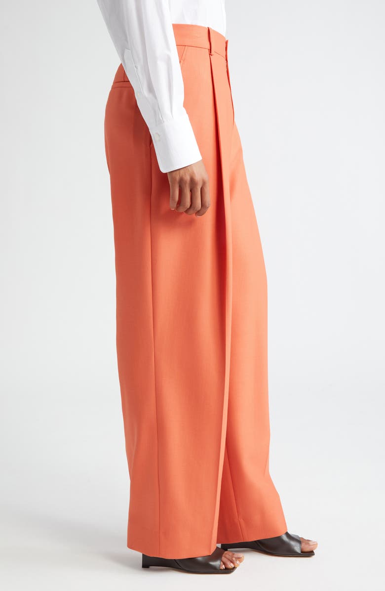 Victoria Beckham Pleated Wide Leg Pants, Alternate, color, 