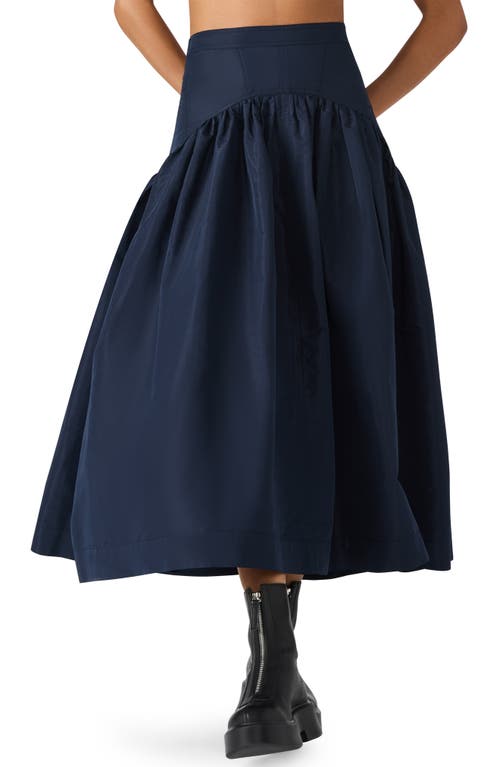 Steve Madden Delilah A-line Midi Skirt In Blue