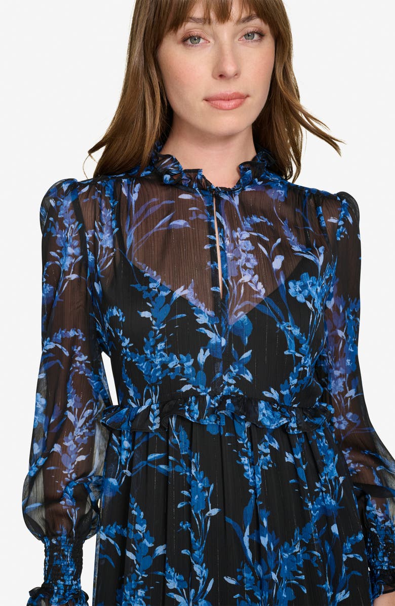 Tommy Hilfiger Provincial Floral Long Sleeve Chiffon Maxi Dress, Alternate, color, 