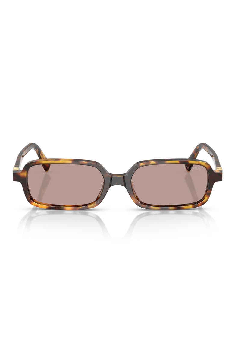 51mm Rectangular Sunglasses, Main, color, HAVANA HONEY / LIGHT PURPLE BROWN