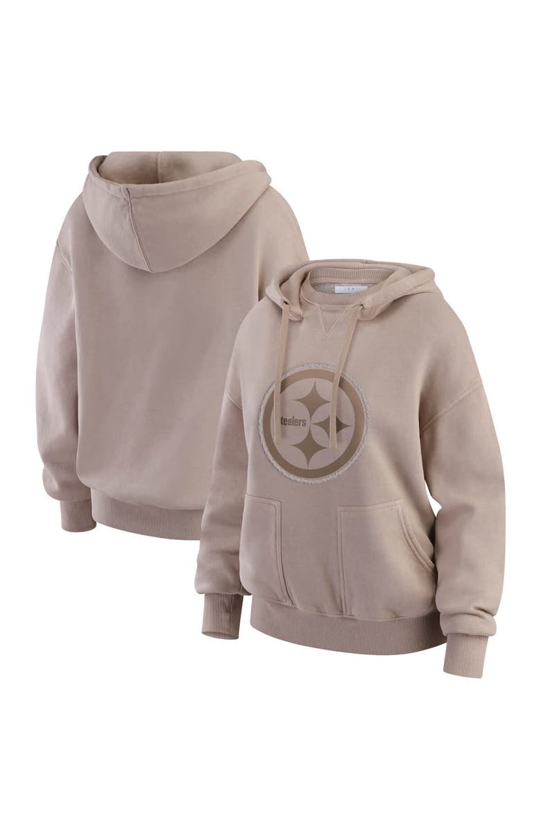 WEAR by Erin Andrews Women
s WEAR by Erin Andrews  Tan Pittsburgh Steelers Washed Pullover Crewdie, Main, color, Tan