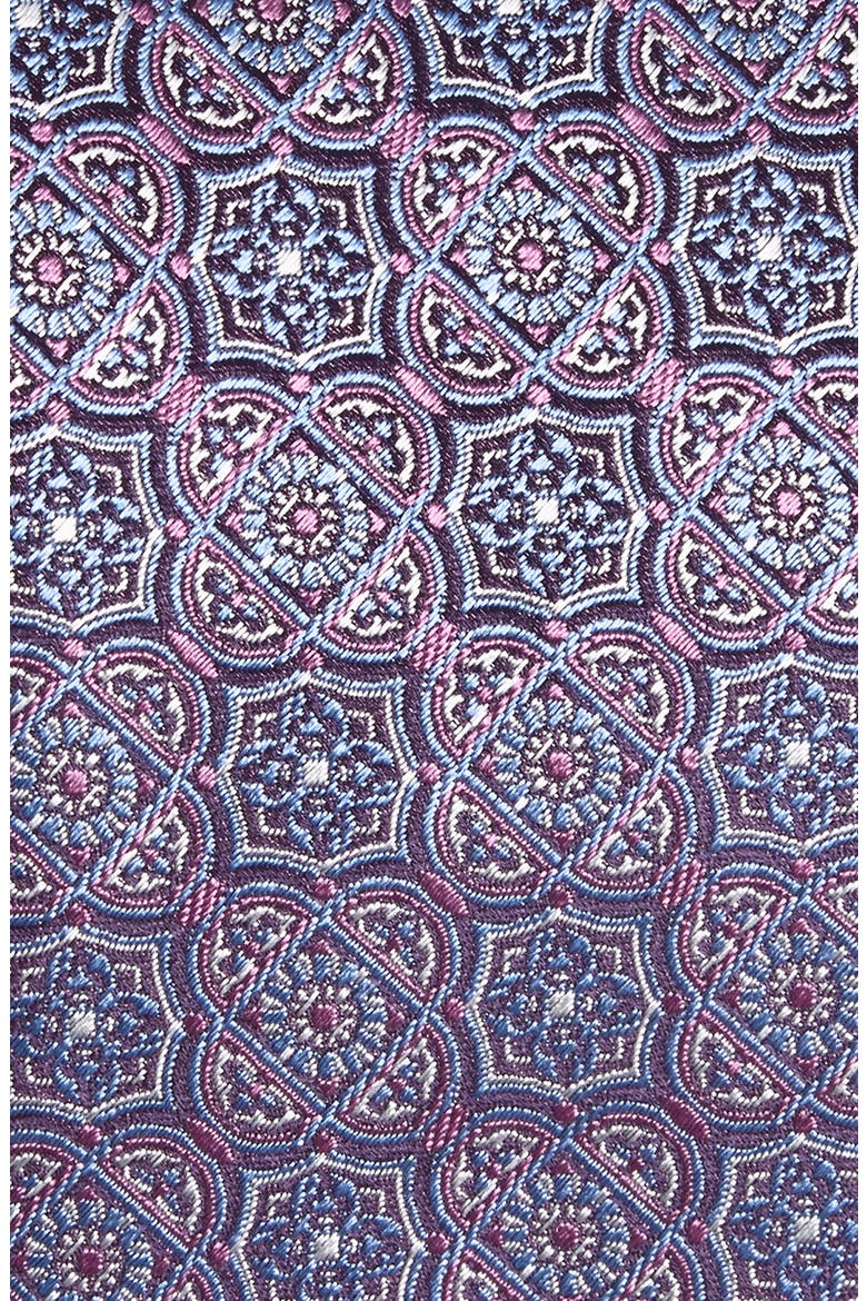 Medallion Jacquard Silk Tie, Alternate, color, BERRY