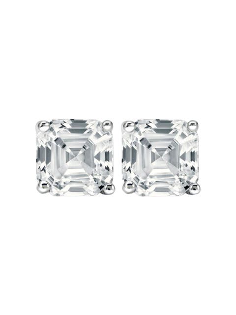 3.00Ct Asscher Cut Diamond Studs 14k Gold Lab Grown Earrings