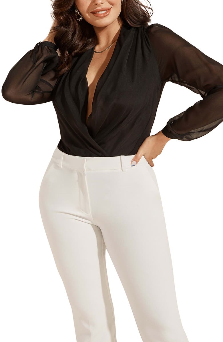 Marciano Daria Suplice Silk Bodysuit, Main, color, 