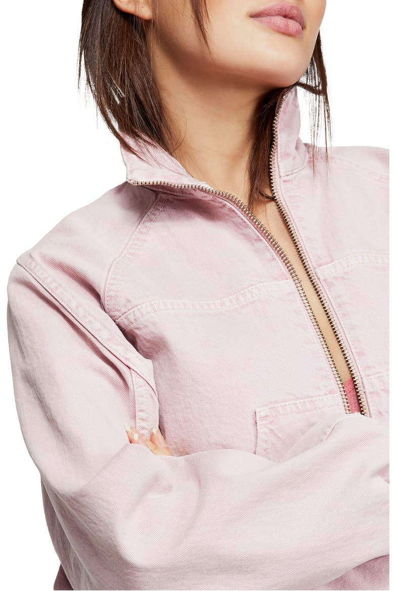 Blaze Twill Crop Jacket, Alternate, color, PINK