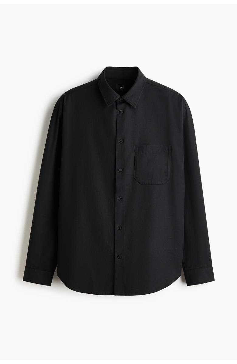 H&M Relaxed Fit Shirt, Main, color, Black