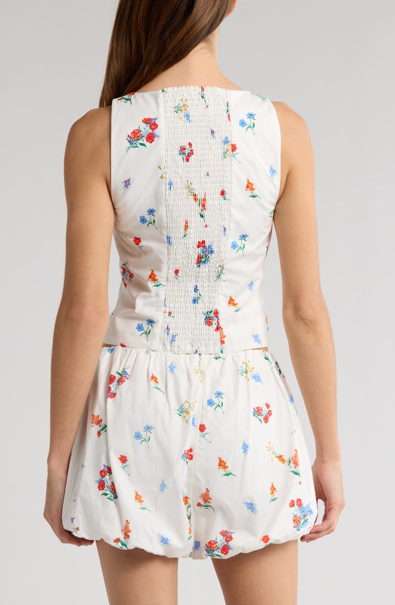 WAYF Sage Floral Button-Up Stretch Cotton Tank, Alternate, color, Ivory Blossom