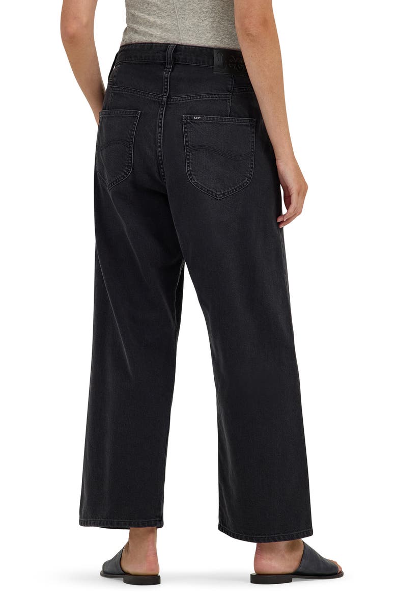 Button Fly High Waist Loose Fit Ankle Jeans, Alternate, color, DARK MEMORY