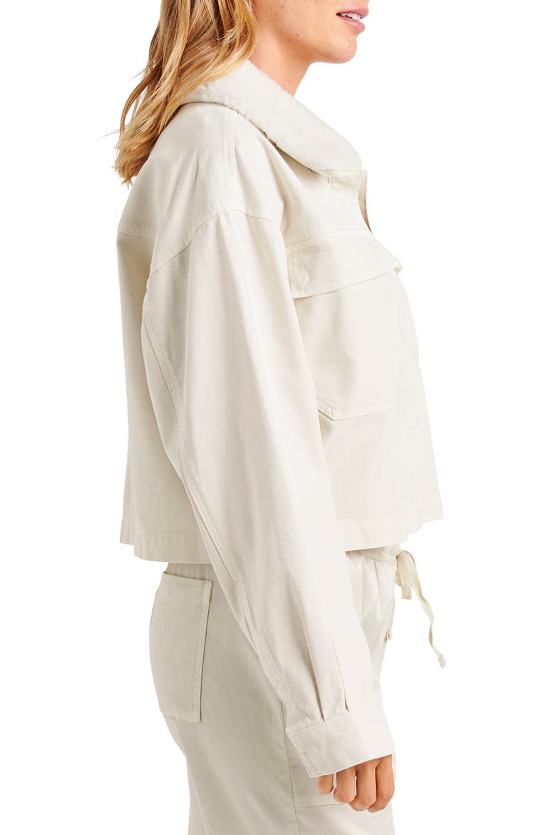 Jacket with Removable Faux Shearling Collar, Alternate, color, PALE OAK
