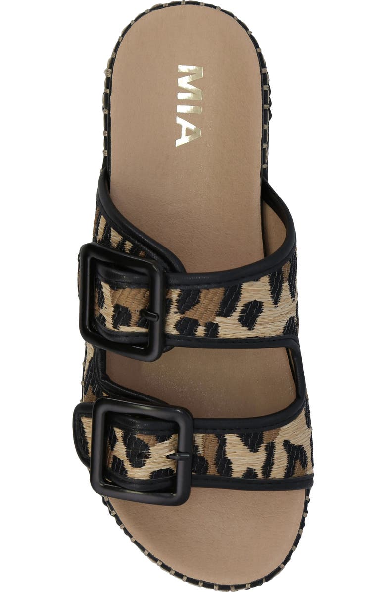 MIA Jimenna Buckle Strap Platform Sandal, Alternate, color, Leopard/ Black