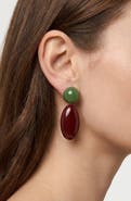 JARDIN Retro Colorblock Drop Earrings