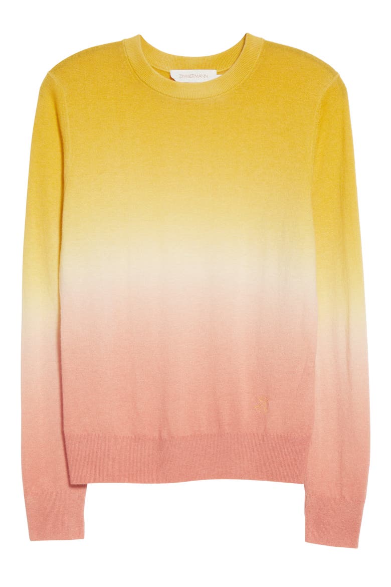 Postcard Ombré Cashmere Sweater, Alternate, color, SUNSET OMBRE