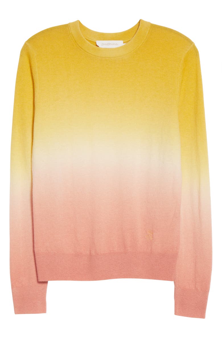 Zimmermann Postcard Ombré Cashmere Sweater, Alternate, color,