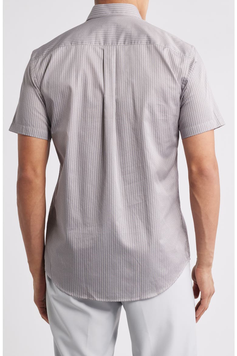 Zollar Geometric Print Short Sleeve Button-Down Shirt, Alternate, color, SPARROW RED