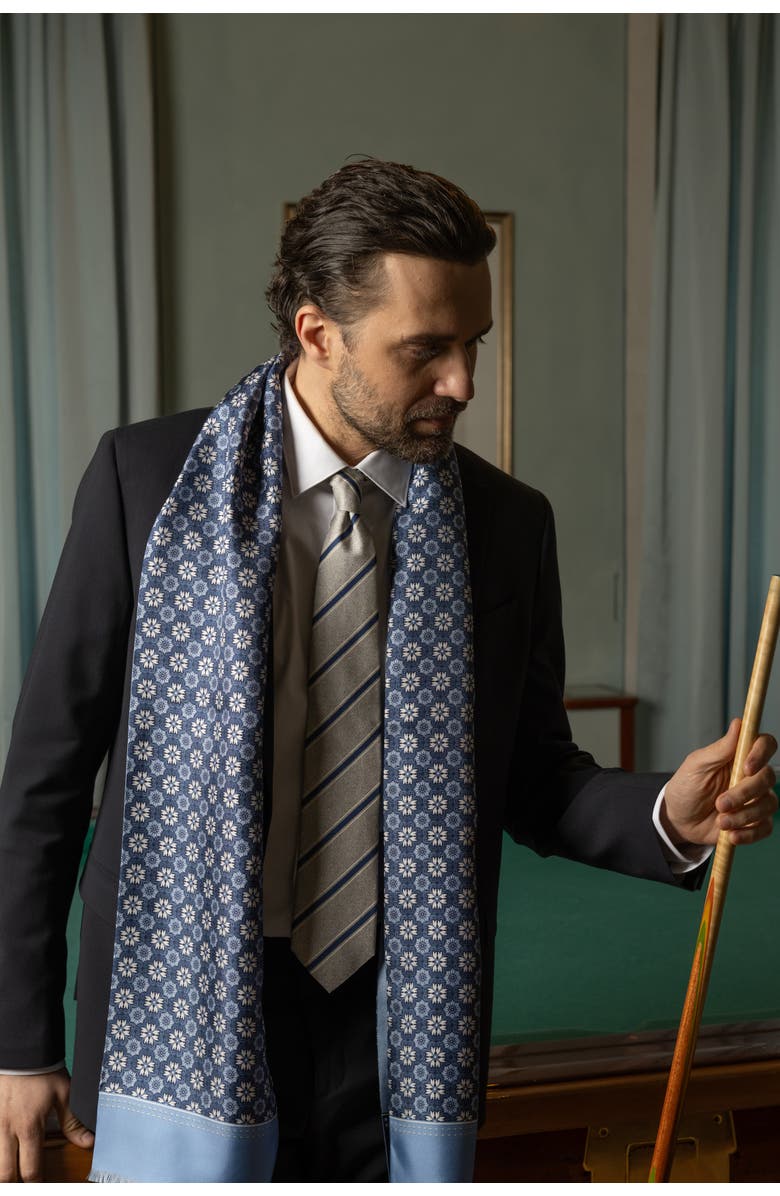 Elizabetta Appia - Silk Scarf for Men, Alternate, color, Blue